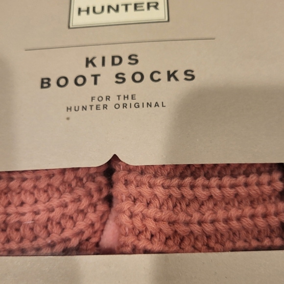 HUNTER Kids Half Cardigan Boot Socks Fondant Pink Size XL - Picture 2 of 5